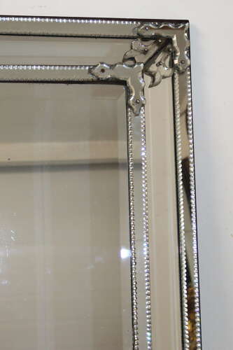 Exceptional antique cushioned mercury glass Venetian mirror