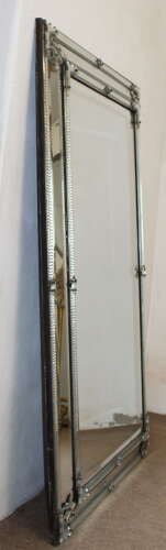 Exceptional antique cushioned mercury glass Venetian mirror