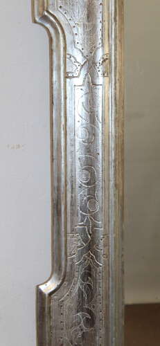 Antique Italian mirror with silverleafed frame