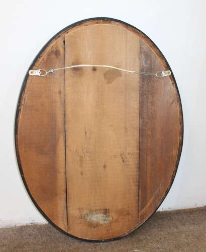 Antique oval Venetian mirror with criss-cross cut frame