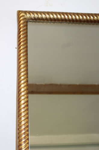 Very large antique gilt French mirror with ropetwist frame