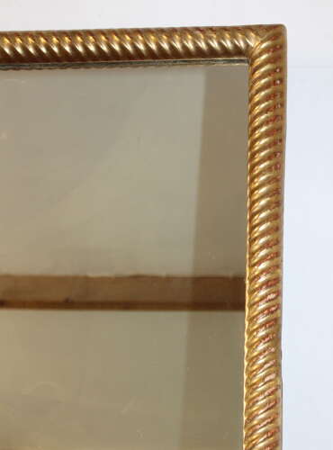 Very large antique gilt French mirror with ropetwist frame