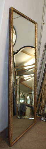 Very large antique gilt French mirror with ropetwist frame
