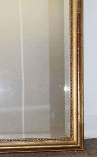 Antique French arched overmantel mirror