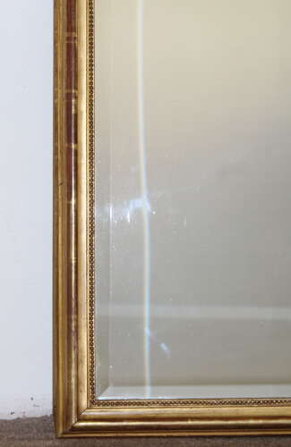 Antique French arched overmantel mirror