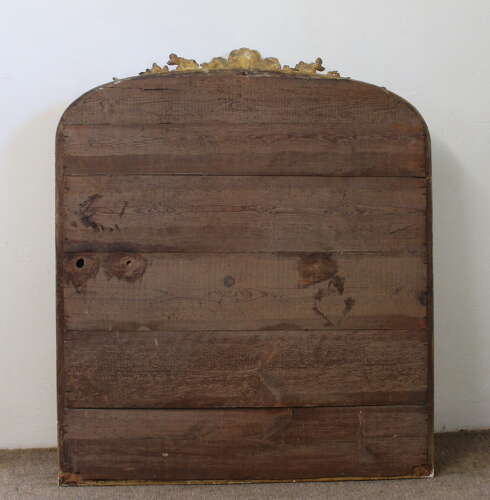 Antique French arched overmantel mirror