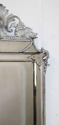 Unusual antique decorative French gesso and Venetian mirror
