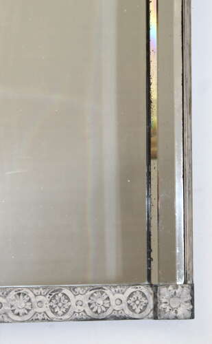 Unusual antique decorative French gesso and Venetian mirror