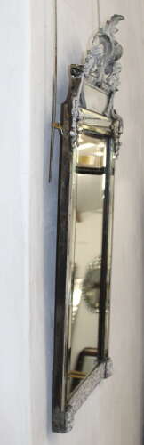 Unusual antique decorative French gesso and Venetian mirror