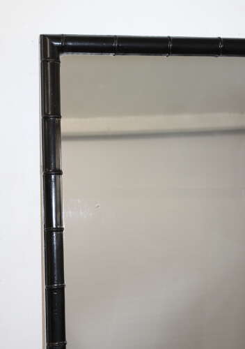 Antique French Japanned bamboo framed mirror