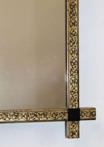 Antique French gilt and lacquer Japanese style mirror