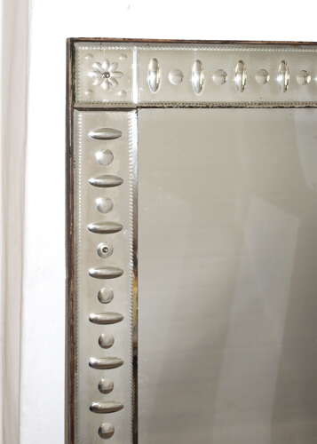 Large antique rectangular Venetian mirror