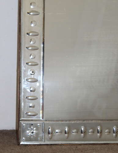 Large antique rectangular Venetian mirror