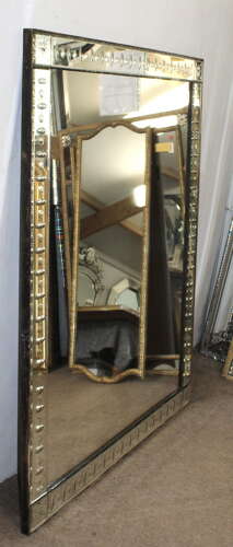 Large antique rectangular Venetian mirror