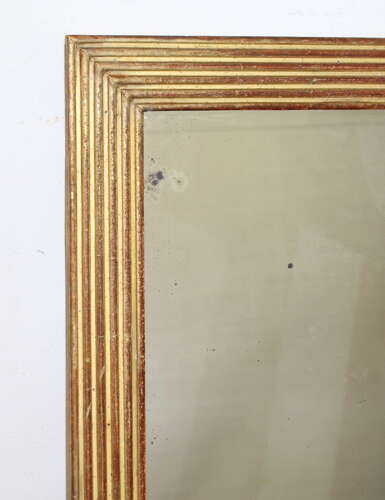 Large antique French reeded framed mirror