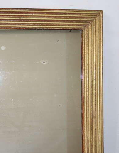 Large antique French reeded framed mirror