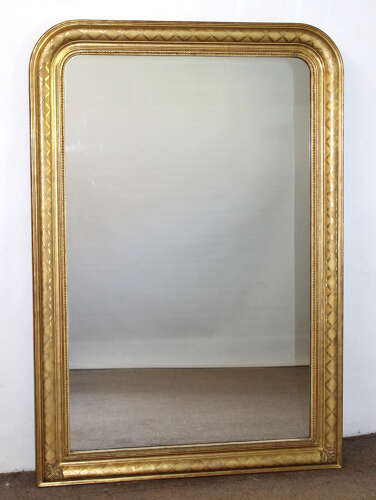 Antique French Louis-Philippe archtop mirror