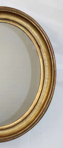 Handsome pair of large antique French oval mirrors