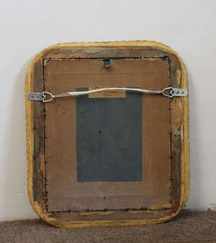 Small antique French mirror with rippled gilt frame