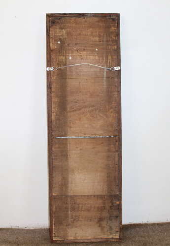 Tall narrow antique French gilt reeded mirror