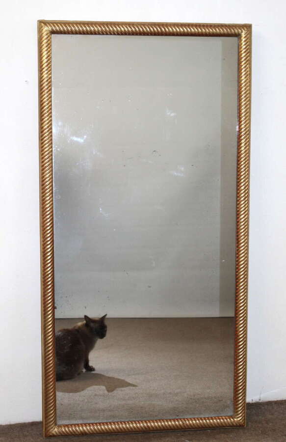 Antique French mirror with gilt ropetwist frame