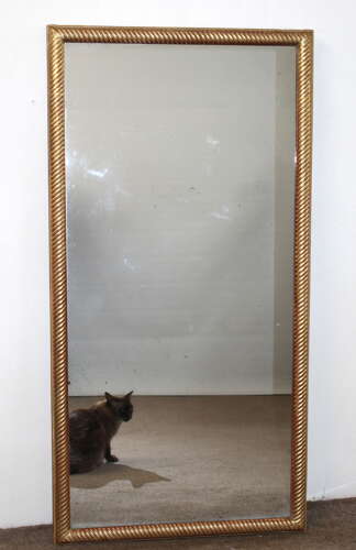 Antique French mirror with gilt ropetwist frame