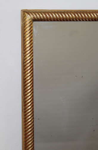 Antique French mirror with gilt ropetwist frame