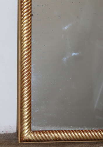 Antique French mirror with gilt ropetwist frame