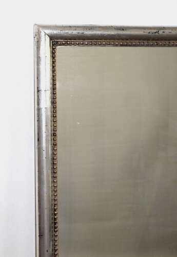 Antique French silverleafed Bistro mirror