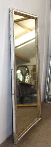 Antique French silverleafed Bistro mirror