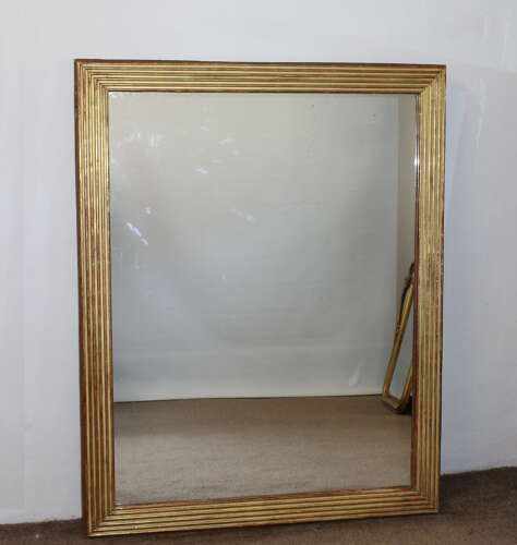 Antique French gilt reeded mirror