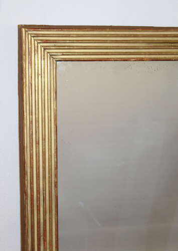 Antique French gilt reeded mirror