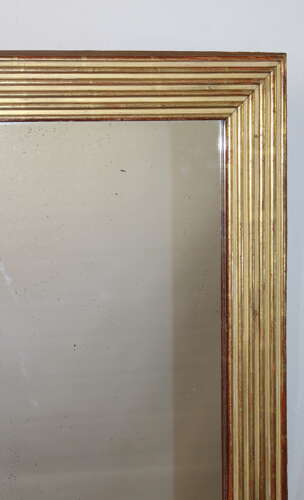 Antique French gilt reeded mirror