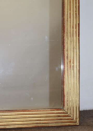 Antique French gilt reeded mirror