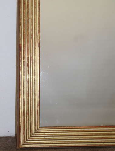 Antique French gilt reeded mirror