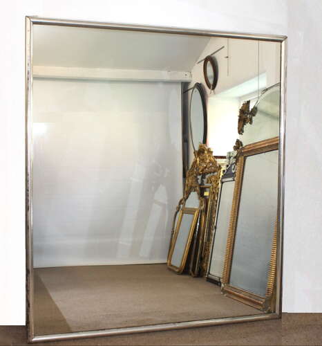 Huge antique French silverleafed rectangular mirror