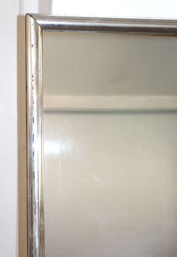 Huge antique French silverleafed rectangular mirror