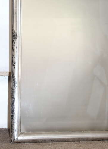 Huge antique French silverleafed rectangular mirror