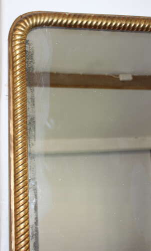 Huge antique French gilt archtop mirror with mercury glass