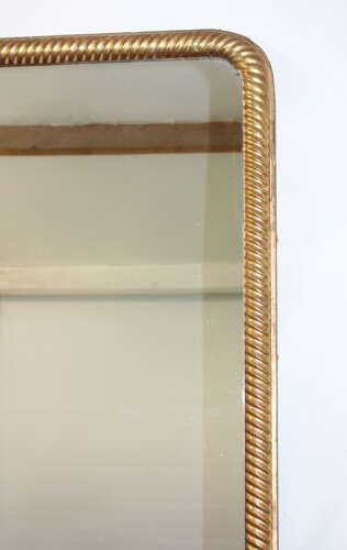 Huge antique French gilt archtop mirror with mercury glass