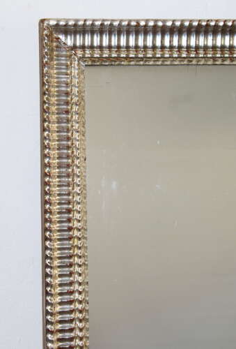 Antique French mirror with silverleafed rippled frame