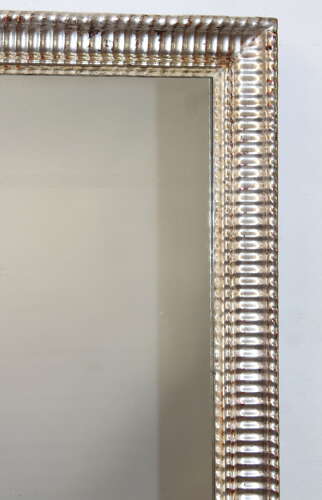 Antique French mirror with silverleafed rippled frame