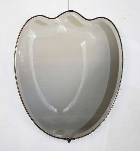 Mid-Century Modern shield-shaped Italian mirror