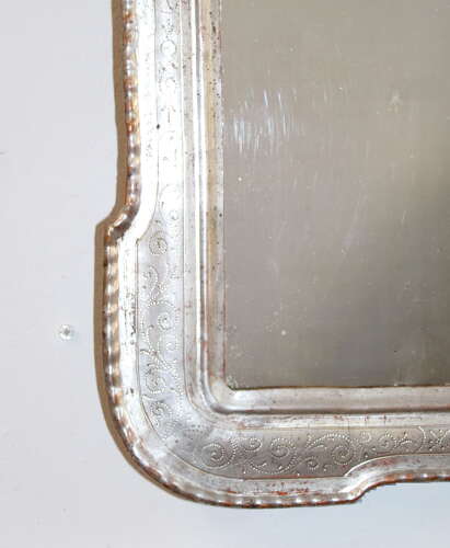 Small antique silverleafed Italian mirror