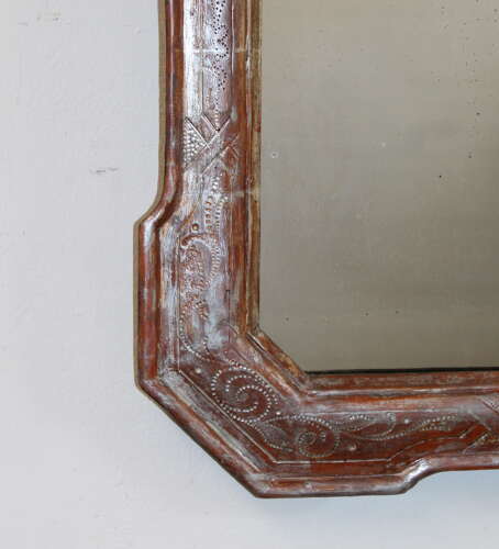 Small antique Italian mirror with outset corners