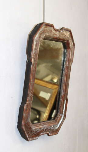 Small antique Italian mirror with outset corners