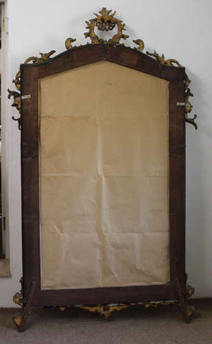 Very large antique Italian frameless and giltwood mirror