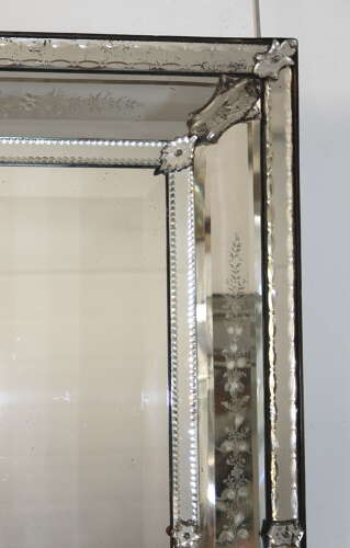Antique Venetian mirror with exquisitely etched frame