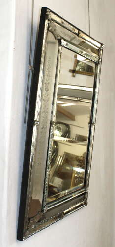 Antique Venetian mirror with exquisitely etched frame