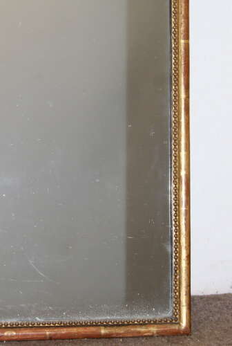 Antique French arched mirror with bow cartouche